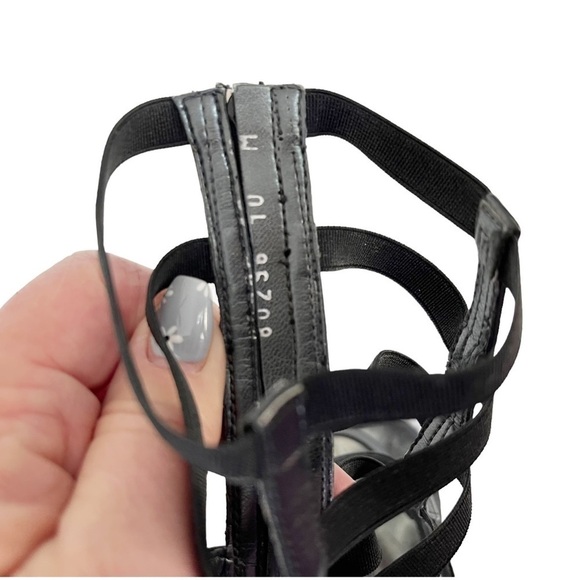 STUART WEITZMAN Women's Sz 10 Black Leather Gladiator Strappy High Heel Sandals - Picture 8 of 12